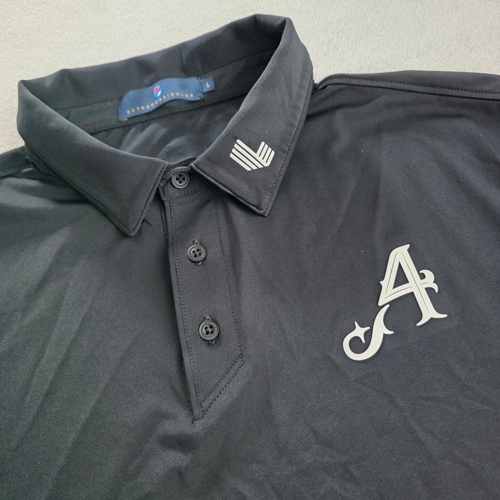 Extracurricular LIV Golf Aces GC Polo Shirt Mens Large Black Magellan Jets Logo